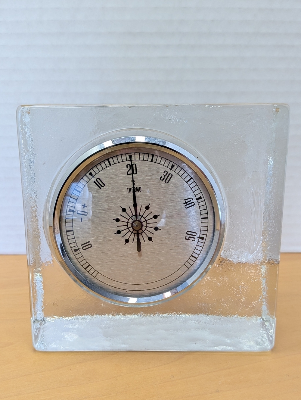 Vintage Glass Weather Station Barometer Desk Thermometer